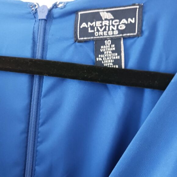 American Living Royal Blue Shutter sleeveless Dress size 10 - Picture 3 of 5